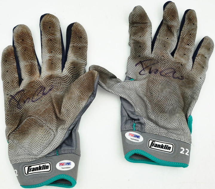Robinson Cano Signed Gray & Teal Franklin Game Used Batting Gloves Mariners