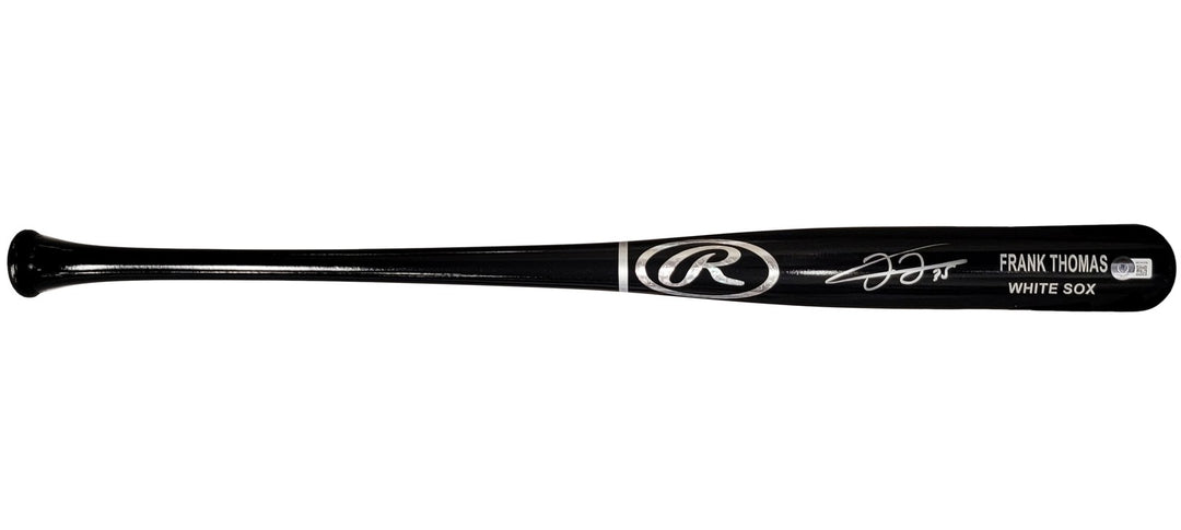 Frank Thomas Signed Black Rawlings Game Model Bat Chicago White Sox Beckett Wit