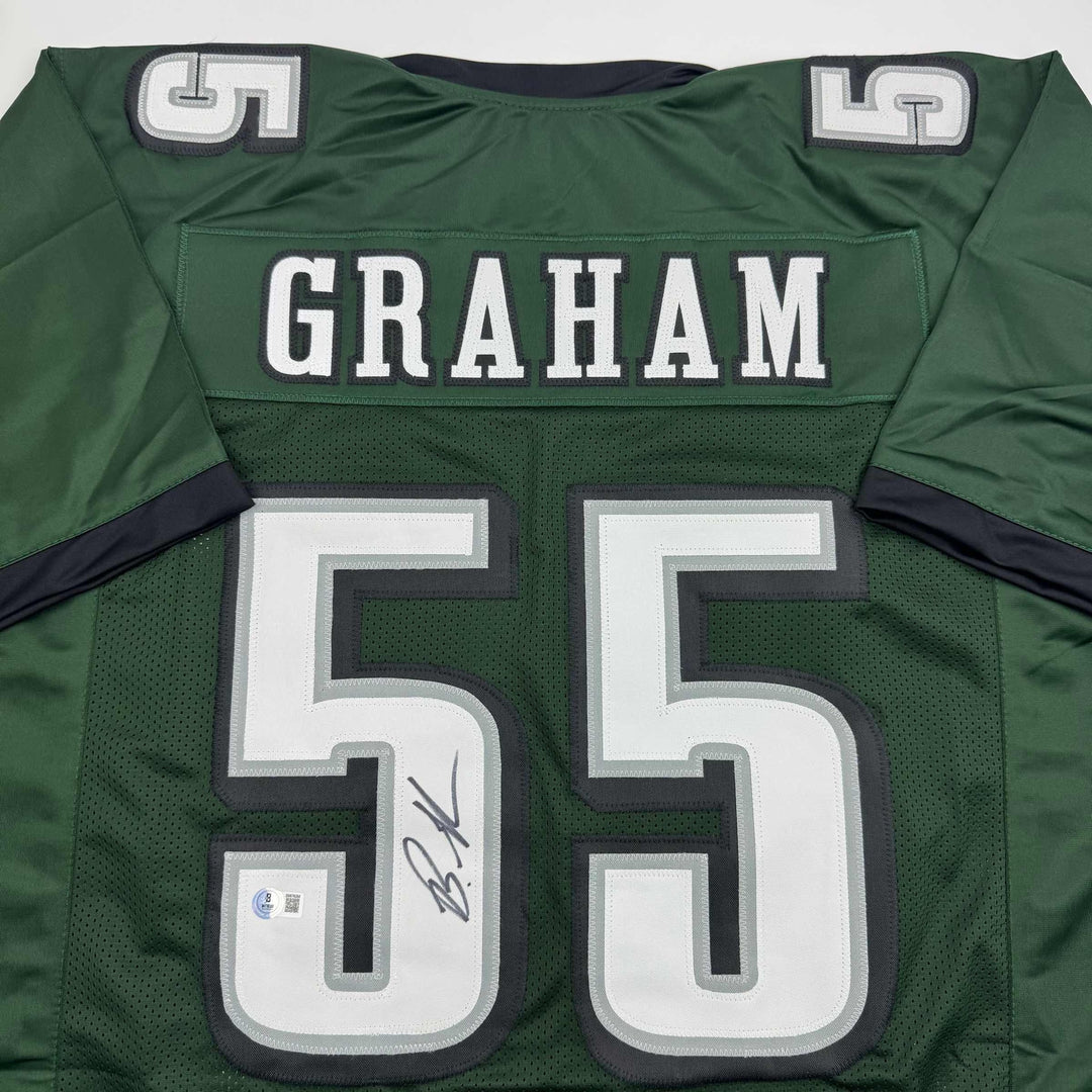 Autographed/Signed Brandon Graham Philadelphia Green Football Jersey Beckett BAS