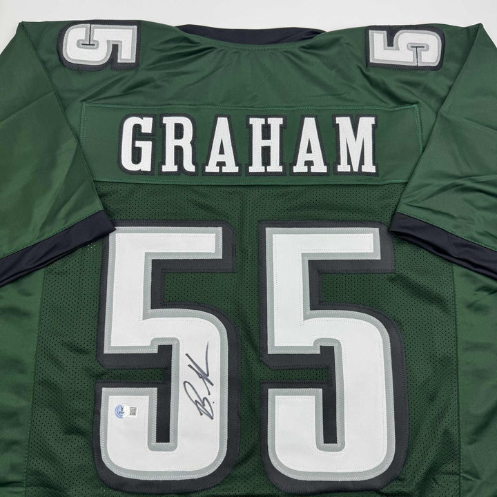 Autographed/Signed Brandon Graham Philadelphia Green Football Jersey Beckett BAS