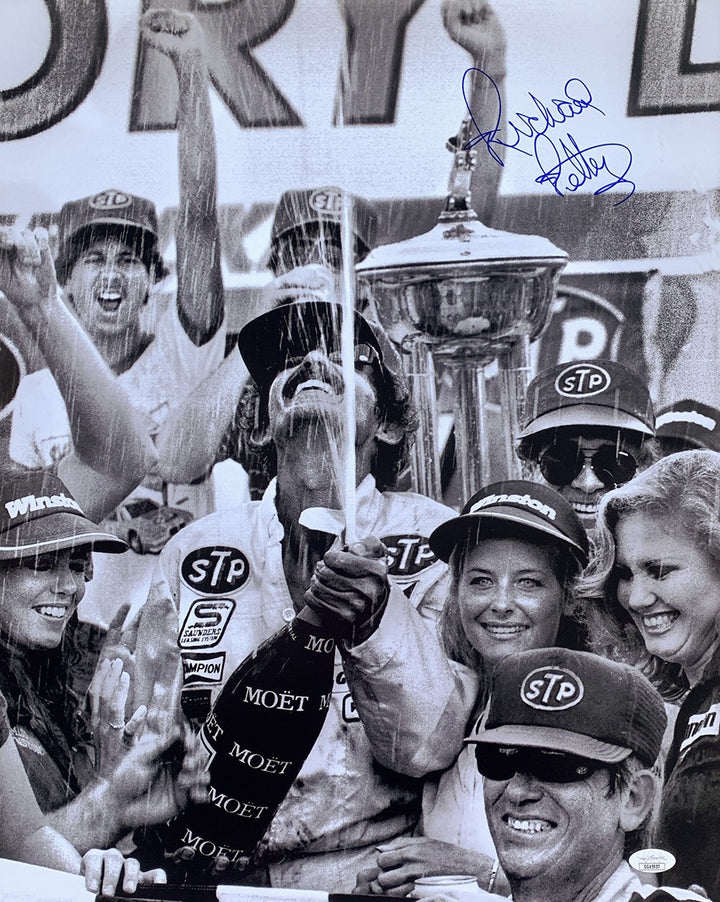 Richard Petty Signed 16x20 Nascar Champagne Photo JSA Hologram