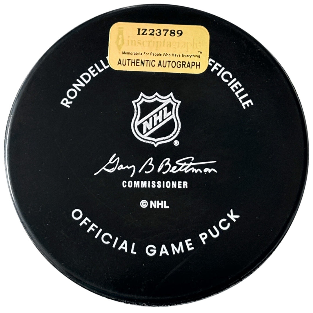 Logan Thompson Autographed 2024 Winter Classic Puck Vegas Golden Knights Signed