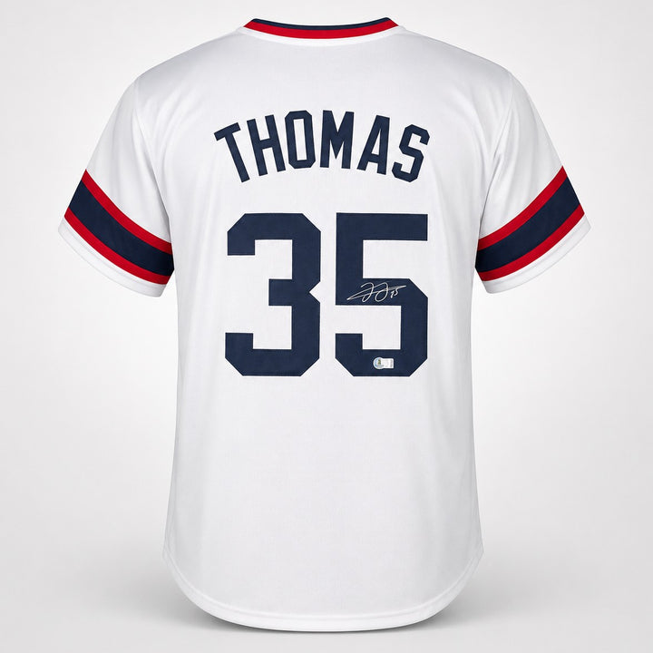 Chicago White Sox Frank Thomas Signed White Jersey Beckett BAS QR