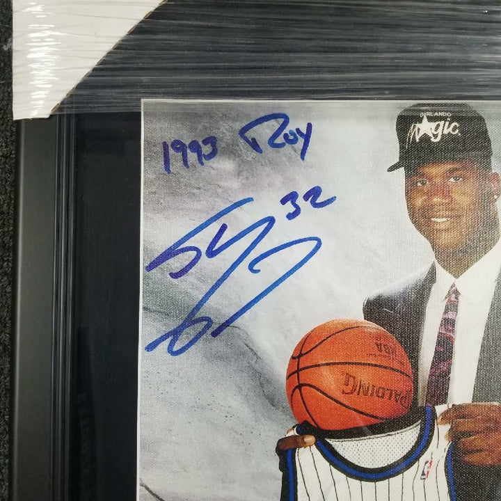 SHAQUILLE SHAQ O'NEAL SIGNED 16x20 CANVAS ROOKIE PHOTO AUTO AUTOGRAPH PSA/DNA