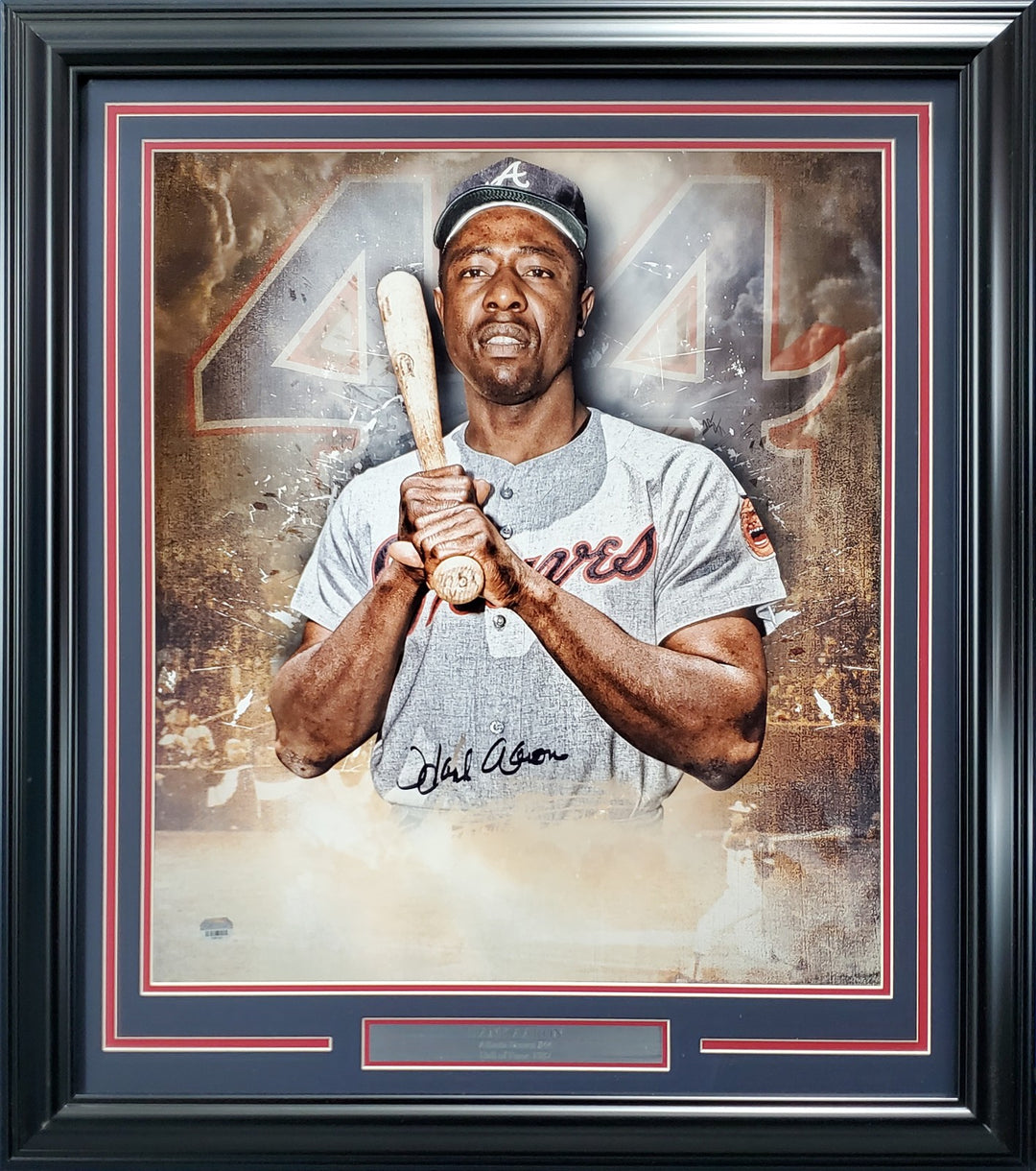 Hank Aaron Signed Framed 20x24 Photo Atlanta Braves Fanatics