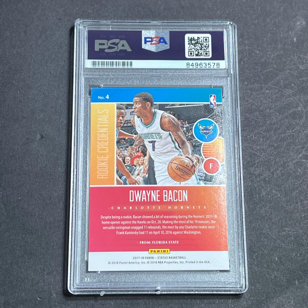 2017-18 Panini Status #4 Dwayne Bacon Signed Card AUTO PSA/DNA Slabbed RC Hornet