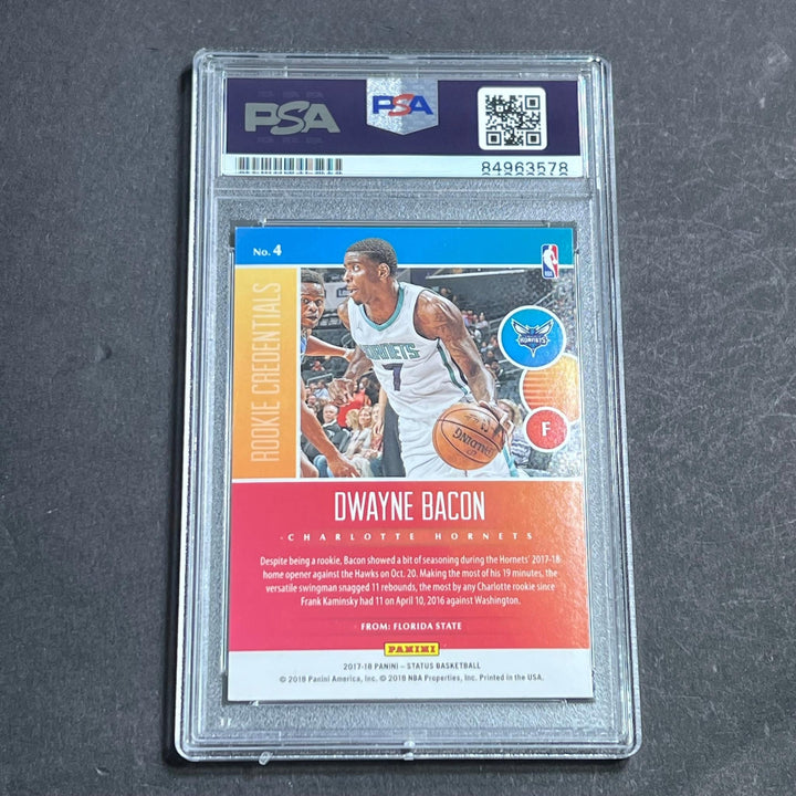 2017-18 Panini Status #4 Dwayne Bacon Signed Card AUTO PSA/DNA Slabbed RC Hornet