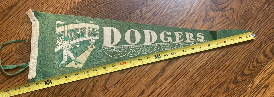 1951 Brooklyn Dodgers Team Name Vintage Pennant Baseball 8x26 Jackie Robinson