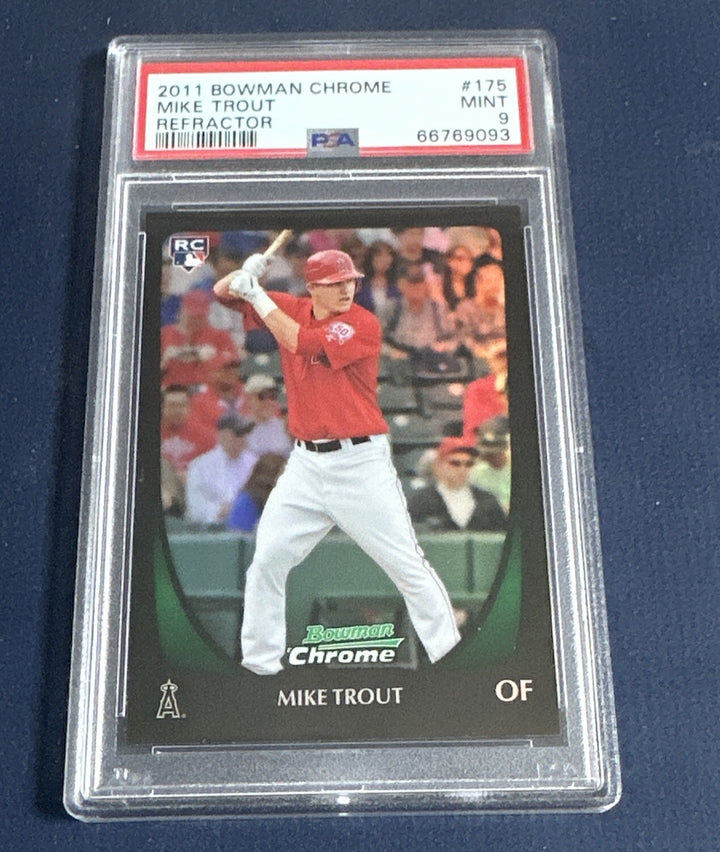 2011 Bowman Chrome Refractor #175 Mike Trout RC Psa 9 Mint Rookie Beauty