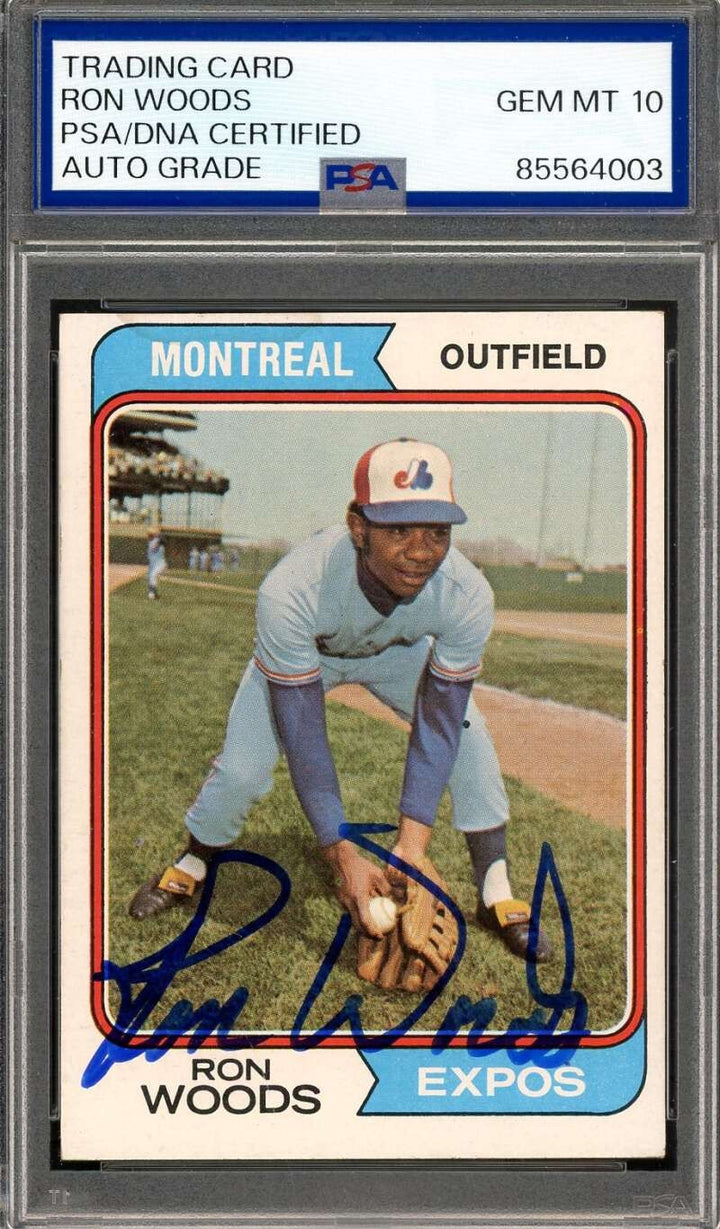 Ron Woods Gem Mint 10 PSA DNA Signed 1974 Topps Autograph