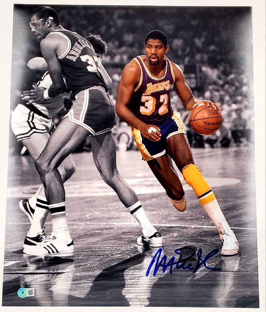 Magic Johnson autograph signed 16x20 Photo #3 Lakers ~ Beckett BAS Holo