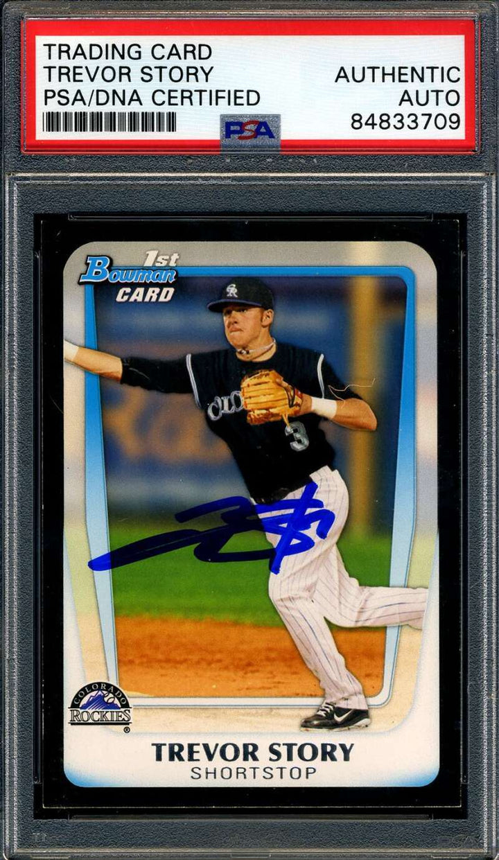Trevor Story PSA DNA Signed 2011 Bowman Rookie Autograph