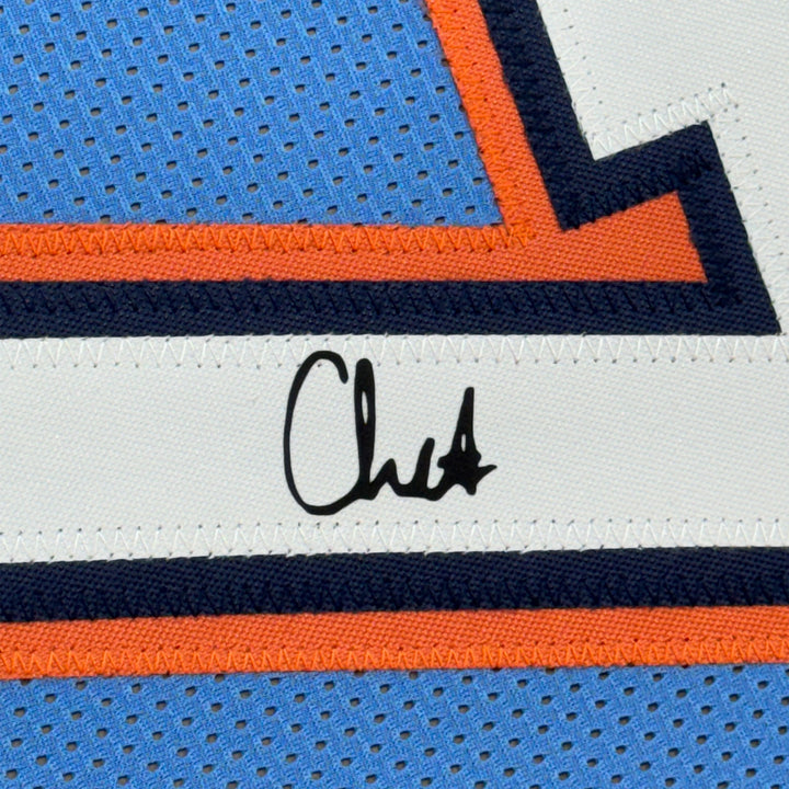Framed Facsimile Autographed Chet Holmgren 33x42 Blue Reprint Laser Auto Jersey