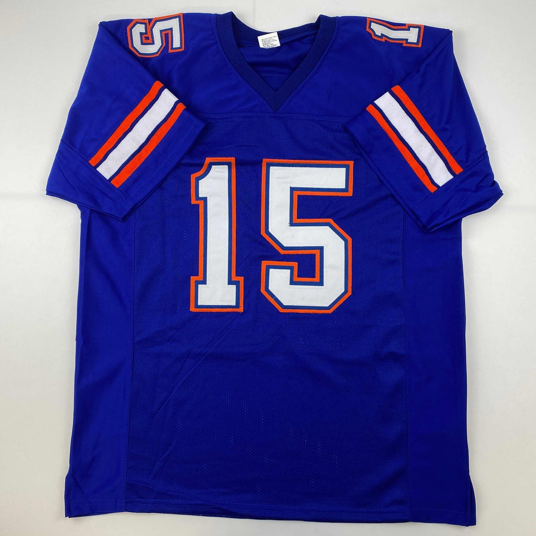 Facsimile Autographed Tim Tebow Florida Blue Reprint Laser Jersey Size Men's XL