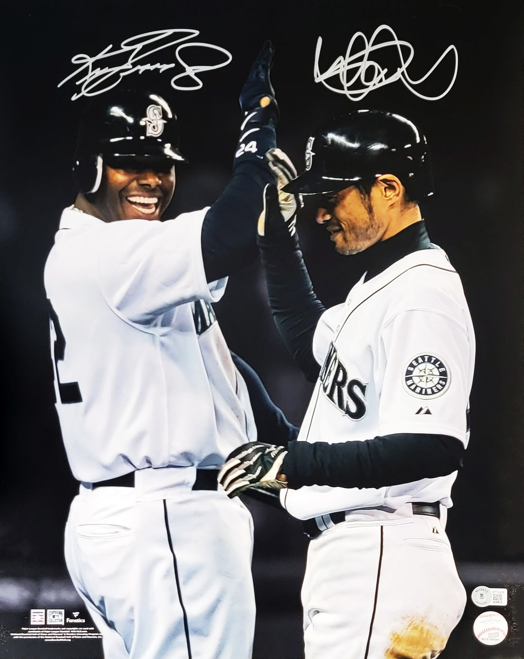 Ken Griffey Jr. Ichiro Suzuki Auto 16x20 Photo Mariners Grand Slam Beckett