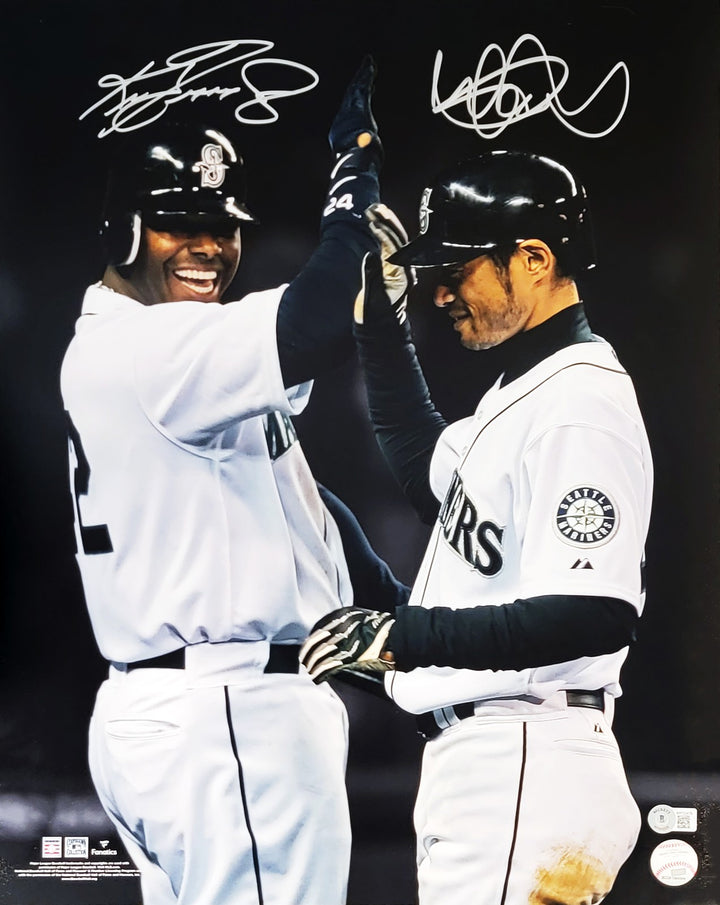 Ken Griffey Jr. Ichiro Suzuki Auto 16x20 Photo Mariners Grand Slam Beckett