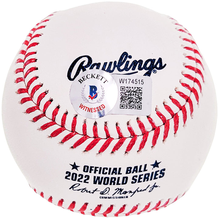 Alex Bregman Auto Official 2022 WS Logo MLB Baseball Astros 22 WS Champs Beckett