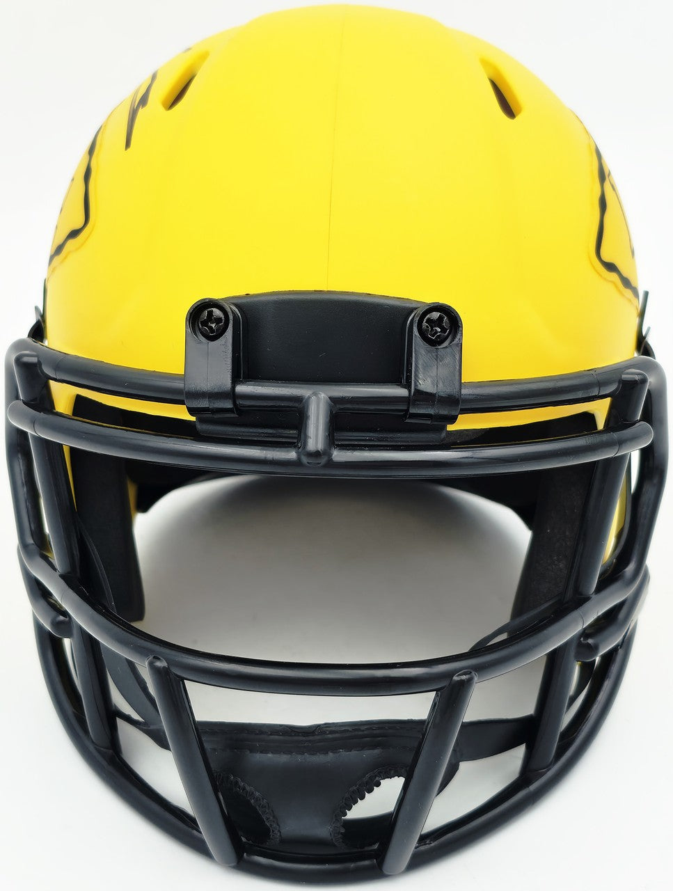 Kenneth Walker III Auto Chiefs Rave Yellow Rave Speed Mini Helmet Beckett Wit