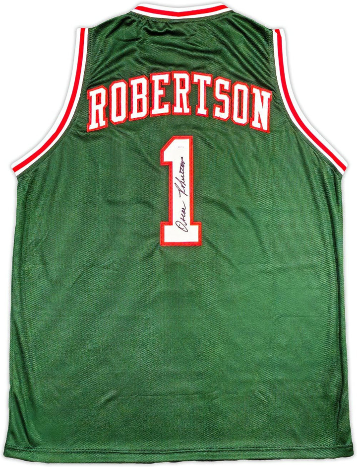 Oscar Robertson Milwaukee Signed Green Basketball Jersey JSA