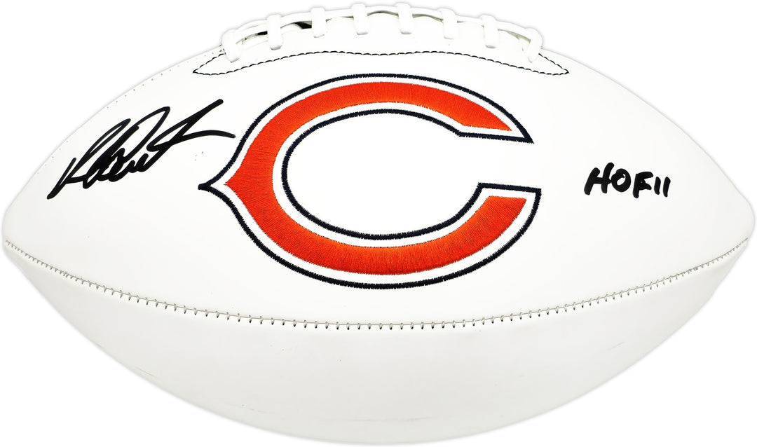 Richard Dent Signed White Logo Football Chicago Bears "HOF 11" Beckett Wit