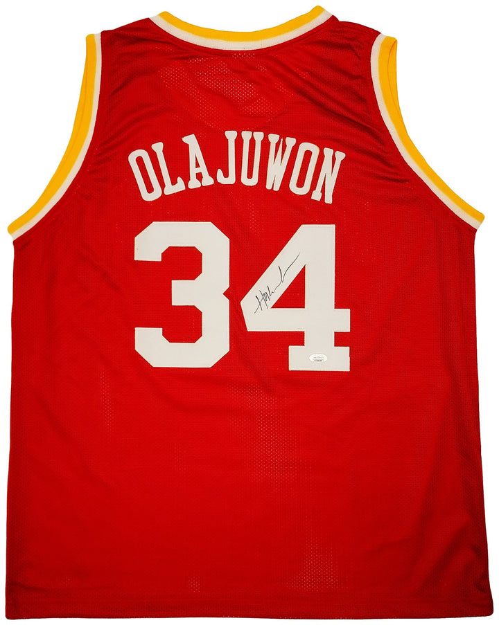 Houston Rockets Hakeem Olajuwon Signed Red Jersey The Dream JSA
