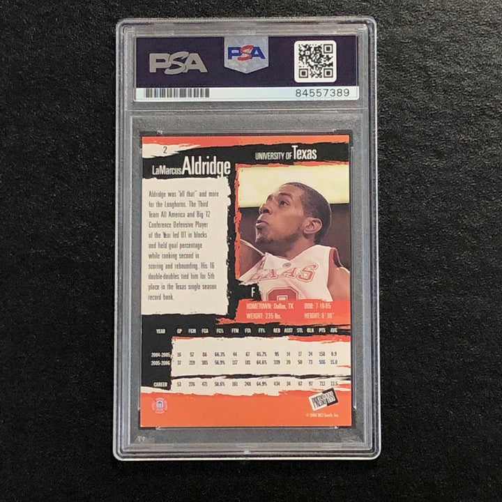 2006 Press Pass #2 LaMarcus Aldridge Signed AUTO PSA Slabbed Texas