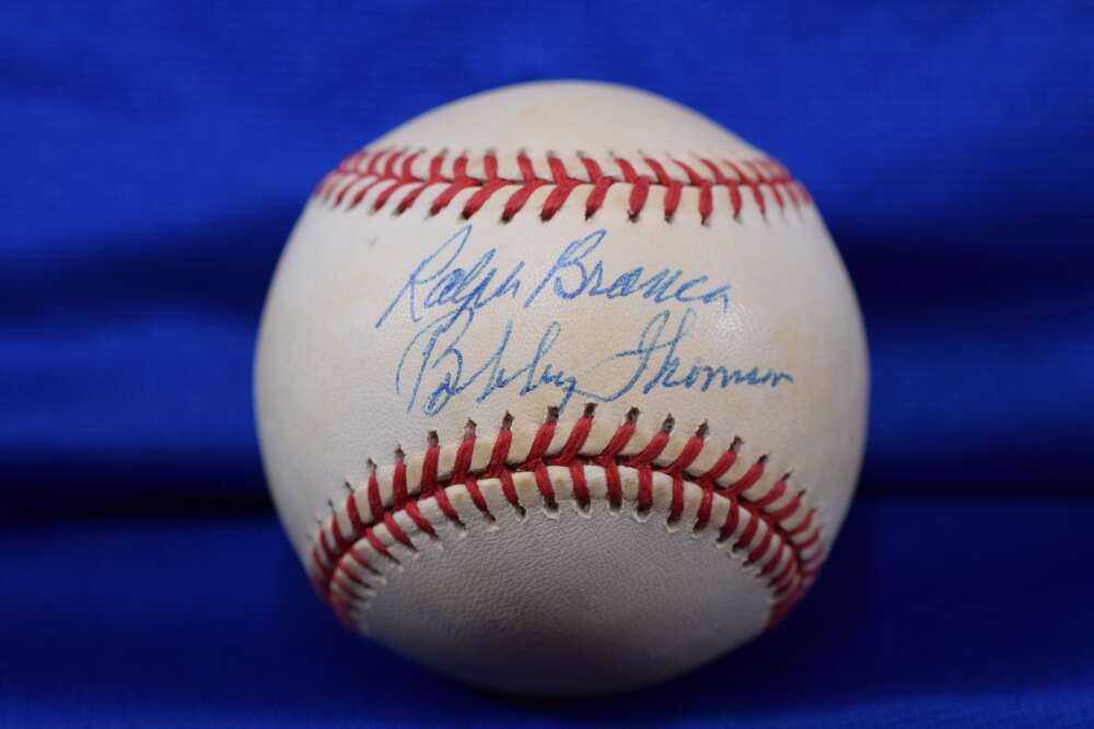 Ralph Brance Bobby Thomson JSA Coa Autograph National League Signed Baseball