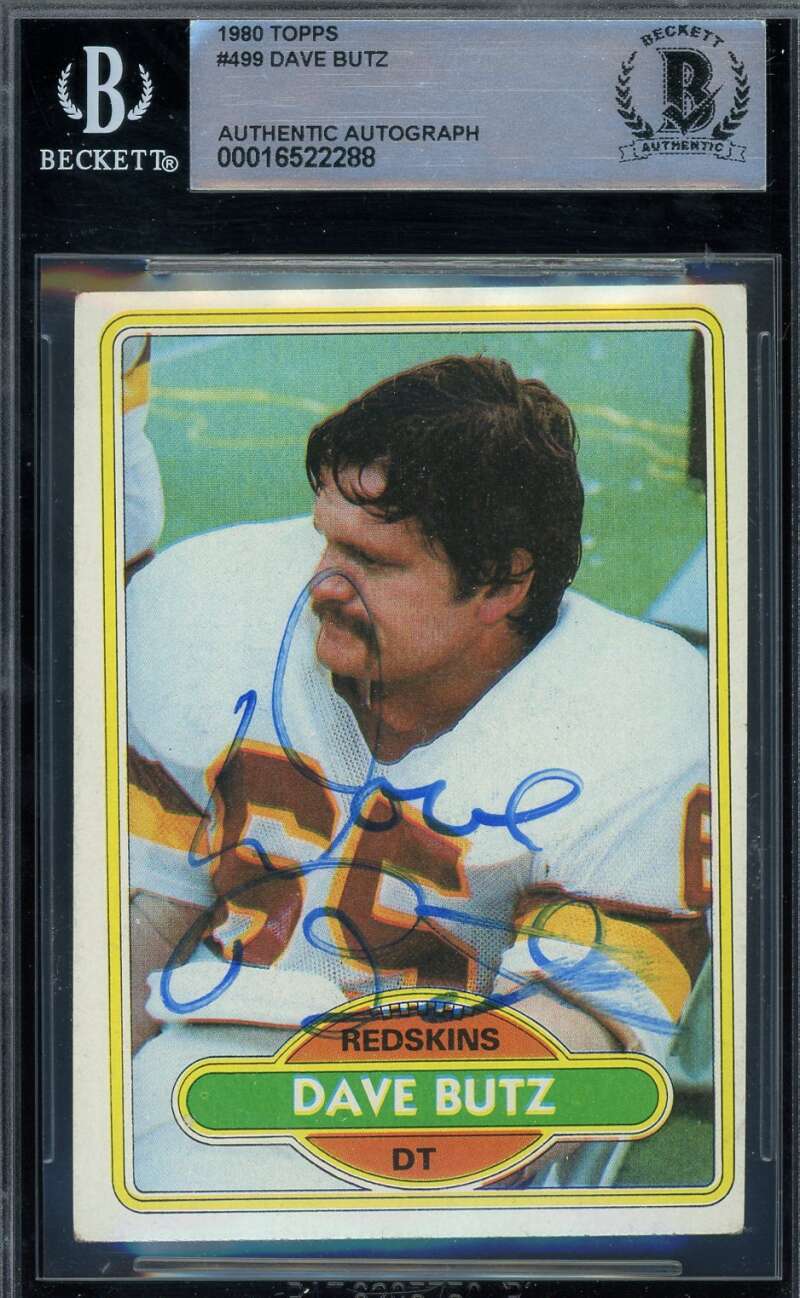 Dave Butz Beckett BAS Signed 1980 Topps Rookie Autographed