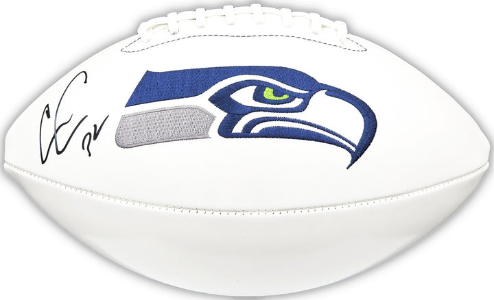 Chris Carson Auto Signed Seattle Seahawks White Logo Football Fanatics Holo