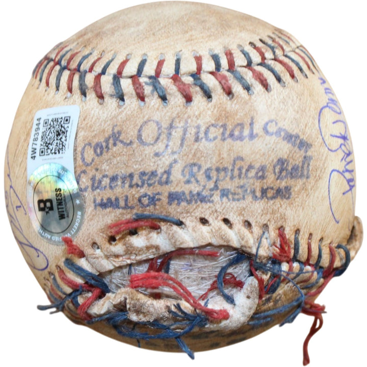 Cast Sandlot Autographed Ripped Custom Baseball Renna +7 Character Beckett 57168