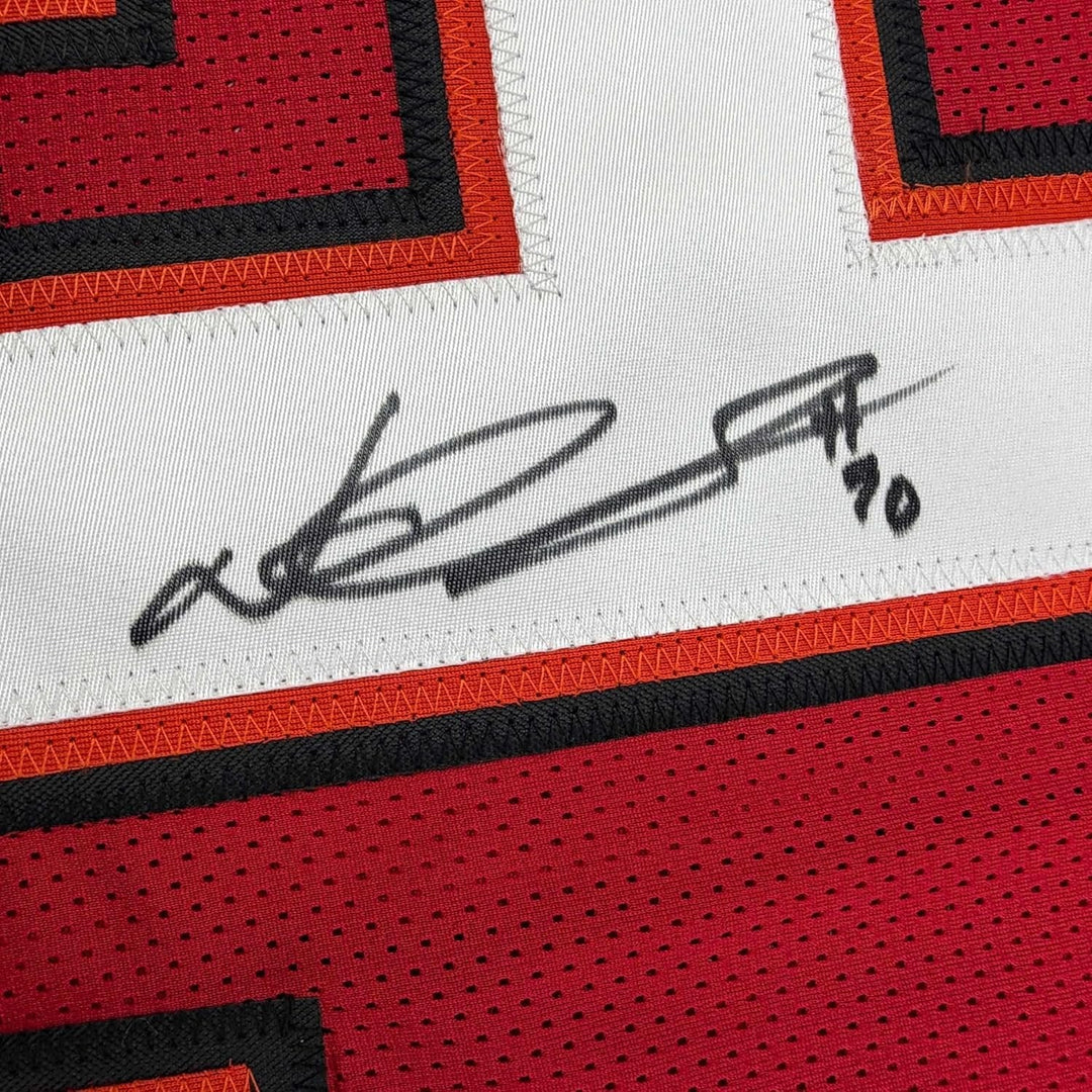 Framed Autographed/Signed Ndamukong Suh 35x39 Tampa Bay Red Jersey BAS COA