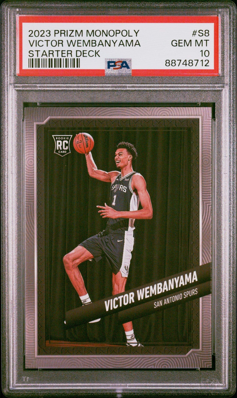 Graded 2023 Panini Prizm Monopoly Victor Wembanyama #S8 Basketball Card PSA 10