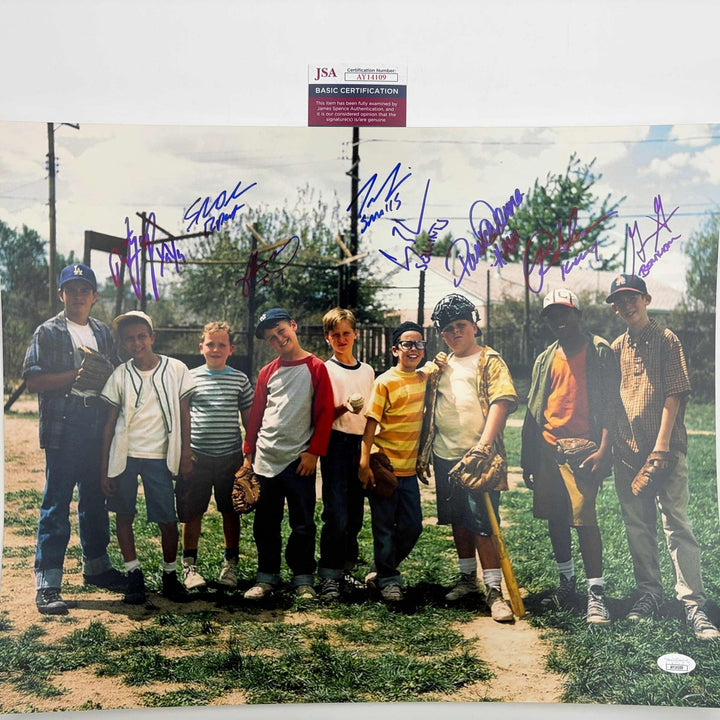 Autographed/Signed The Sandlot 8x Ins Cast Member Sigs 16x20 Photo JSA COA