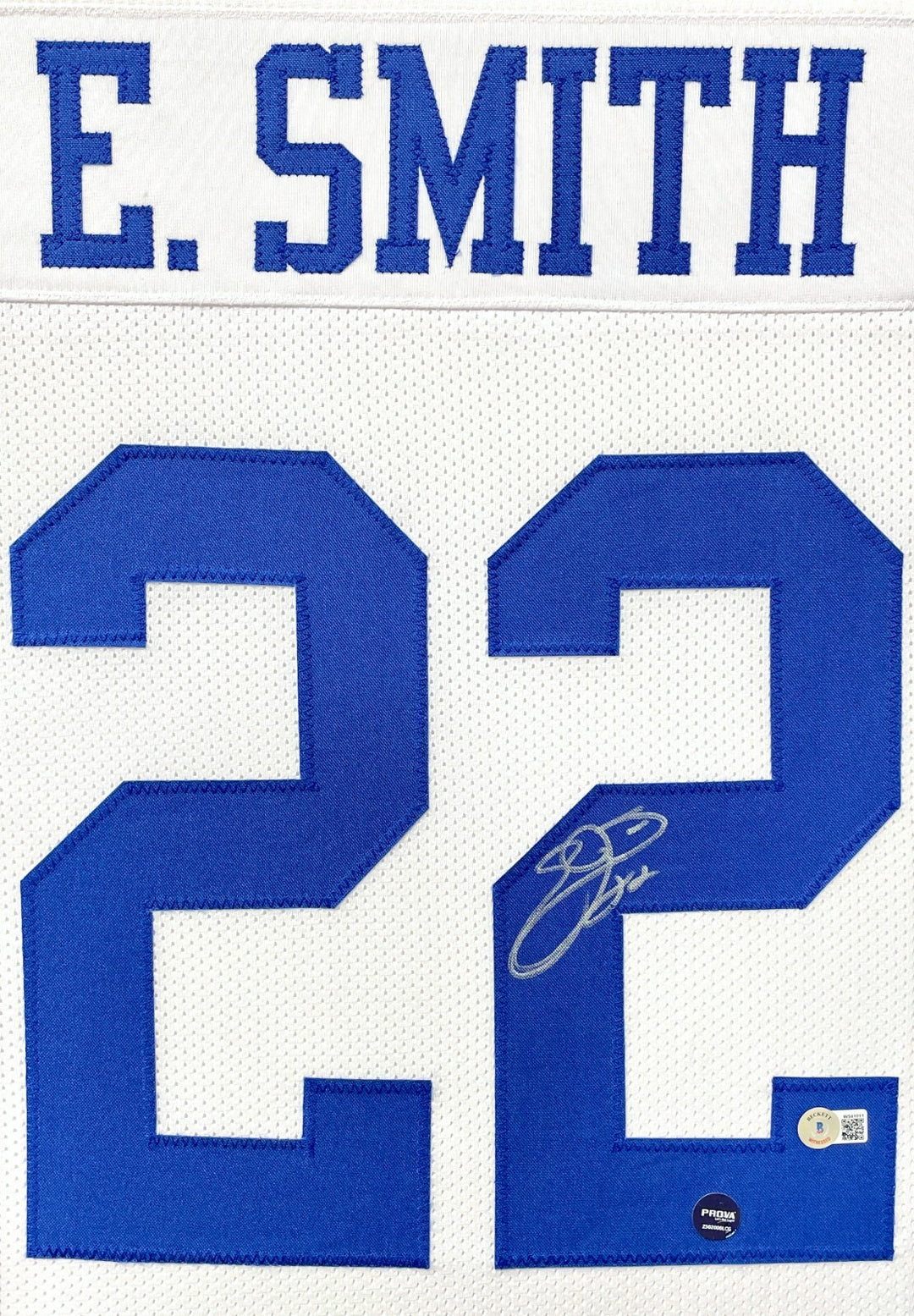 Emmitt Smith Autographed Dallas Cowboys Jersey Framed BAS Prova Signed White