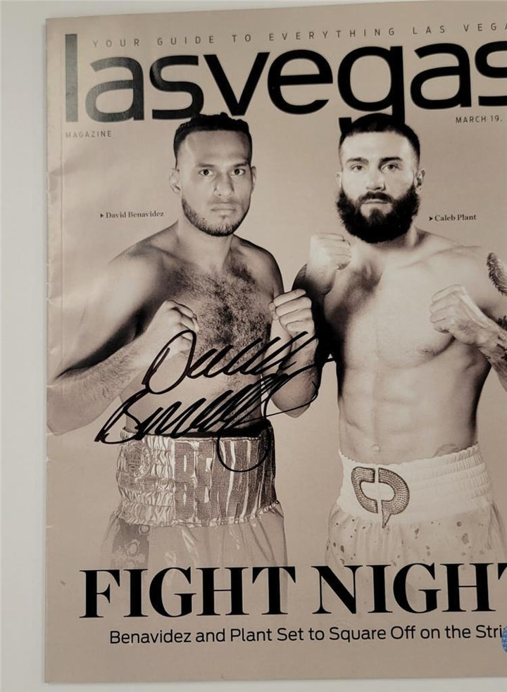 David Benavidez autograph signed Vegas Fight Night Magazine vs Plant Beckett BAS