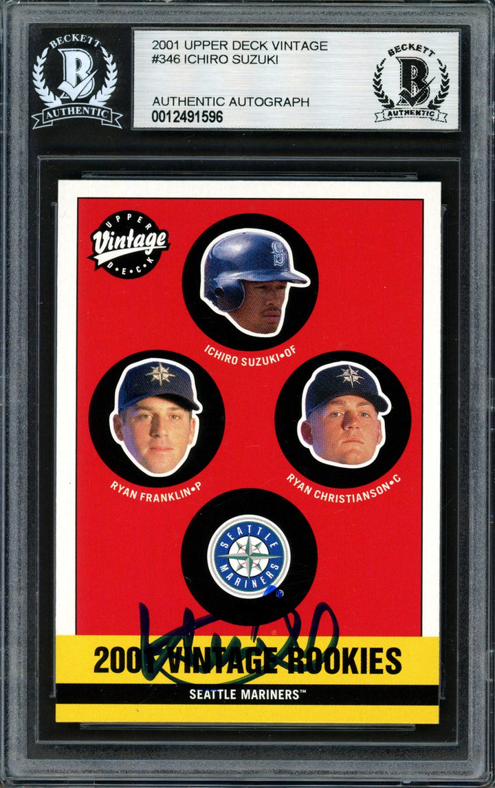 Ichiro Suzuki Signed 2001 Upper Deck Vintage RC 346 Seattle Mariners Beckett