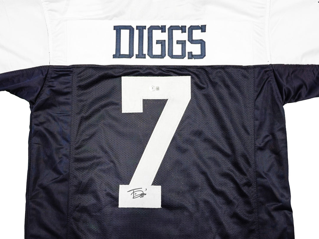 Dallas Cowboys Trevon Diggs Autographed Signed Blue & White Jersey Beckett