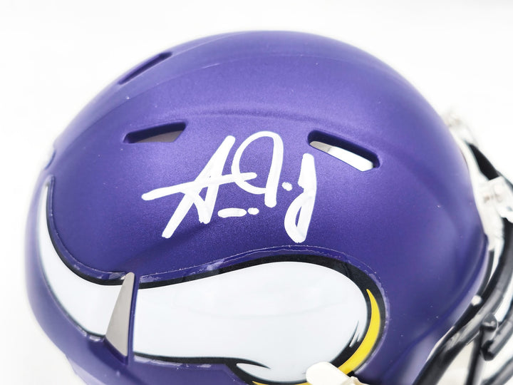Aaron Jones Auto Signed Minnesota Vikings Purple Speed Mini Helmet Beckett Wit