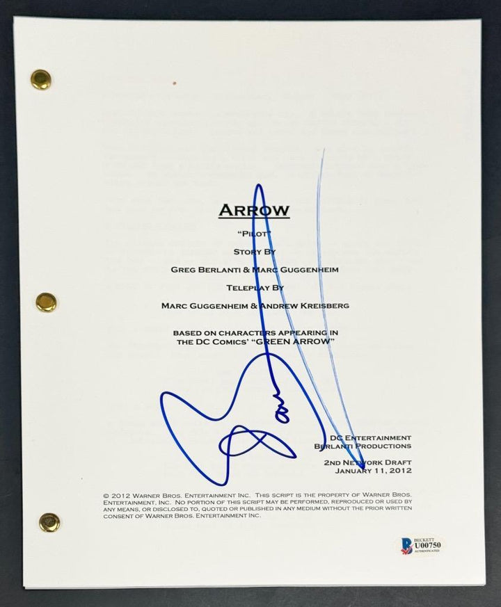 John Barrowman autograph signed Arrow TV script ~ Beckett BAS