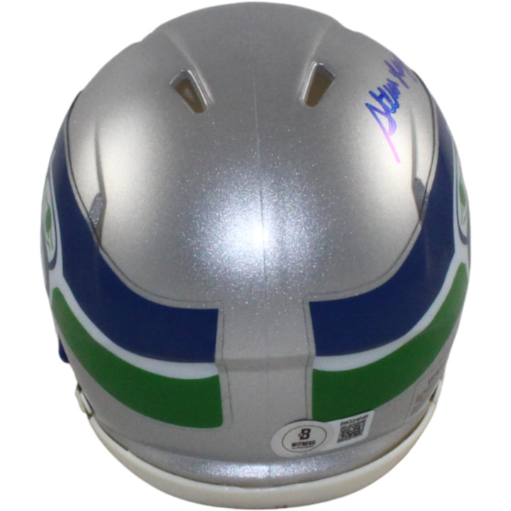 Steve Largent Autographed Seattle Seahawks Mini Helmet HOF Beckett Witness 54756