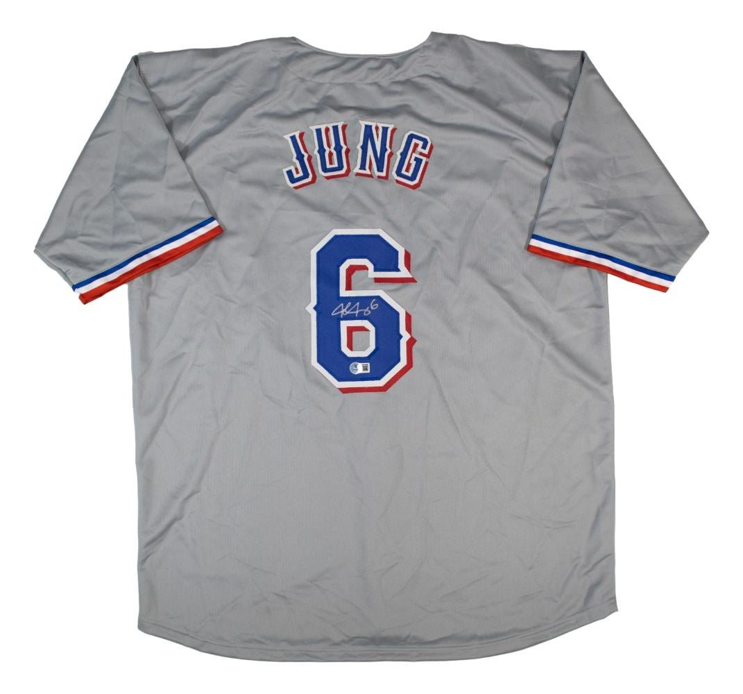 Josh Jung Texas Signed Gray Baseball Jersey BAS