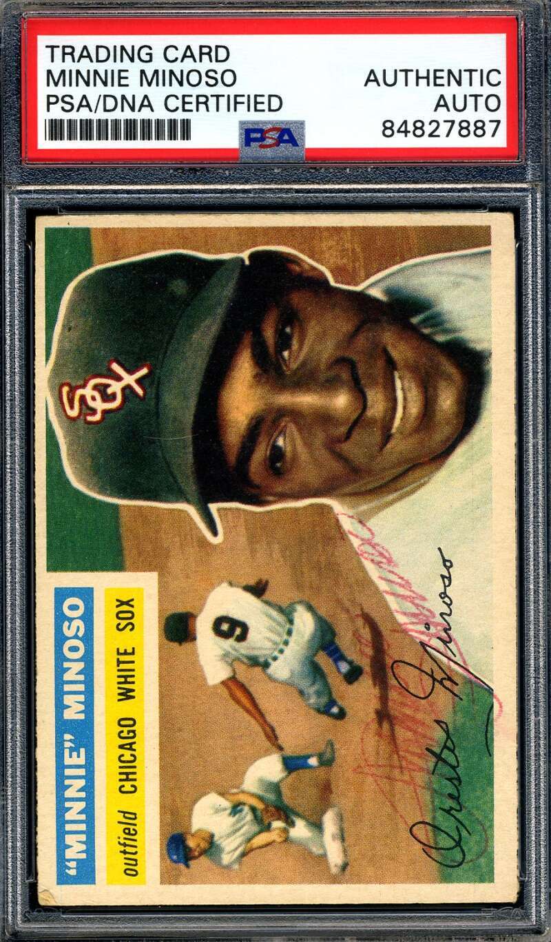 Minnie Minoso PSA DNA Signed 1956 Topps Autograph 1