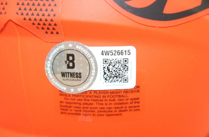 John Elway Autographed Denver Broncos Rave Mini Helmet Beckett Witness 55214