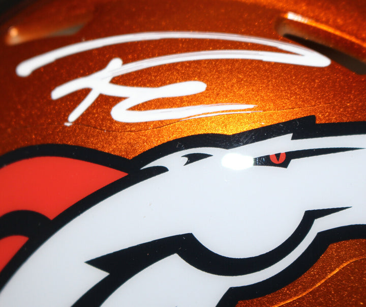 Russell Wilson Autographed Denver Broncos Flash Mini Helmet FAN 36562