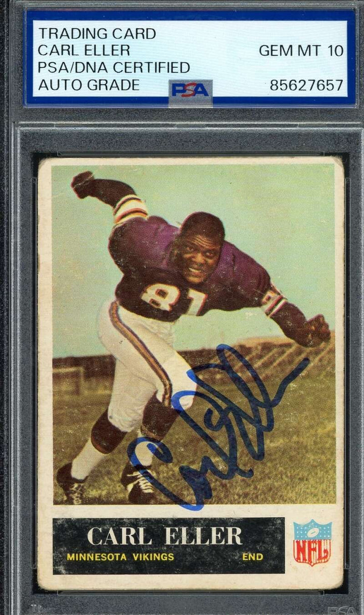 Carl Eller Gem Mint 10 PSA DNA Signed 1965 Philadelphia Rookie Autograph