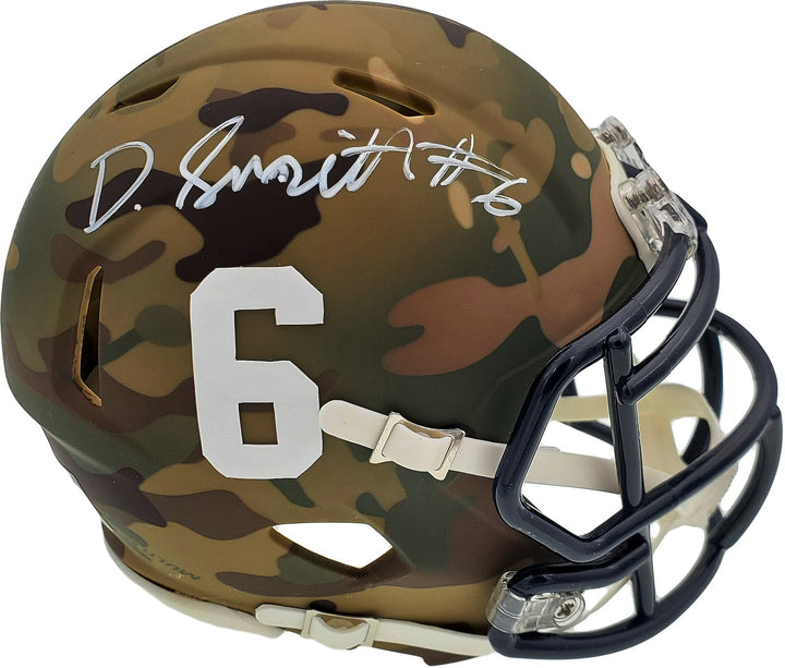 Devonta Smith Signed Alabama Crimson Tide Camo Speed Mini Helmet Beckett BAS