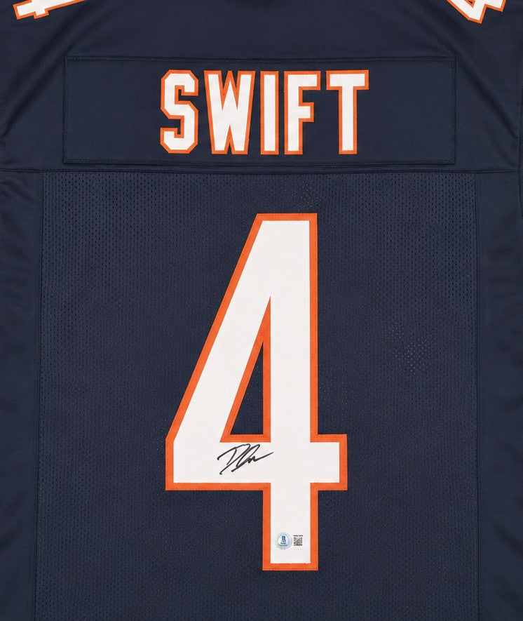 Chicago Bears D'Andre Swift Signed Blue Jersey Beckett BAS Witness