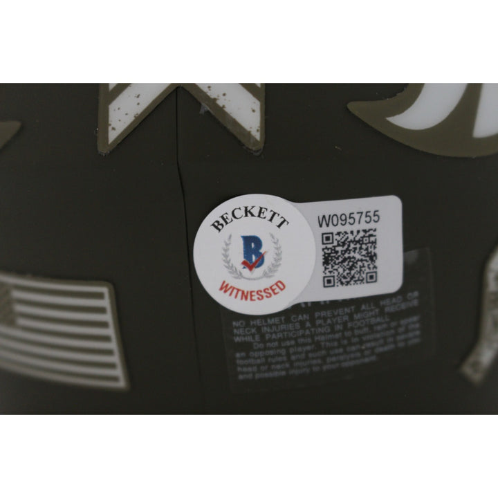 Terrell Davis Autographed Denver Broncos 22 STS Mini Helmet HOF Beckett 46973