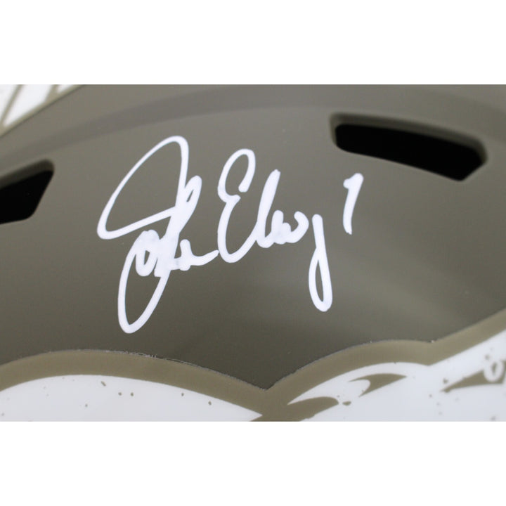 John Elway Signed Denver Broncos 22 Salute F/S Helmet Beckett 45440