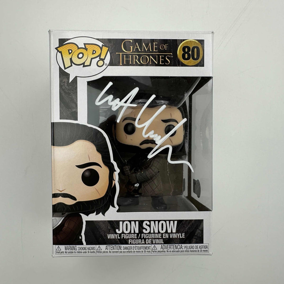 Autographed/Signed Kit Harrington Jon Snow #80 GoT Funko Pop Figurine BAS COA